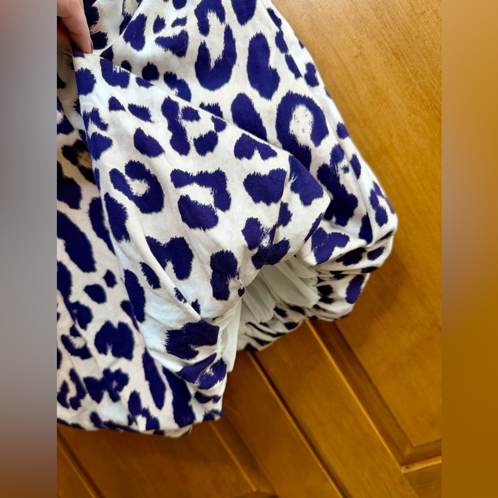 NWT Asos Design Midi Puff Ball Leopard Print Dress Size 4 - Picture 4 of 9